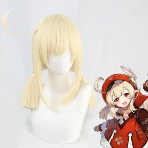 Genshin Impact Klee Pale Blonde Straight Twin Ponytails Cosplay Wig MK15323 - KawaiiMoriStore