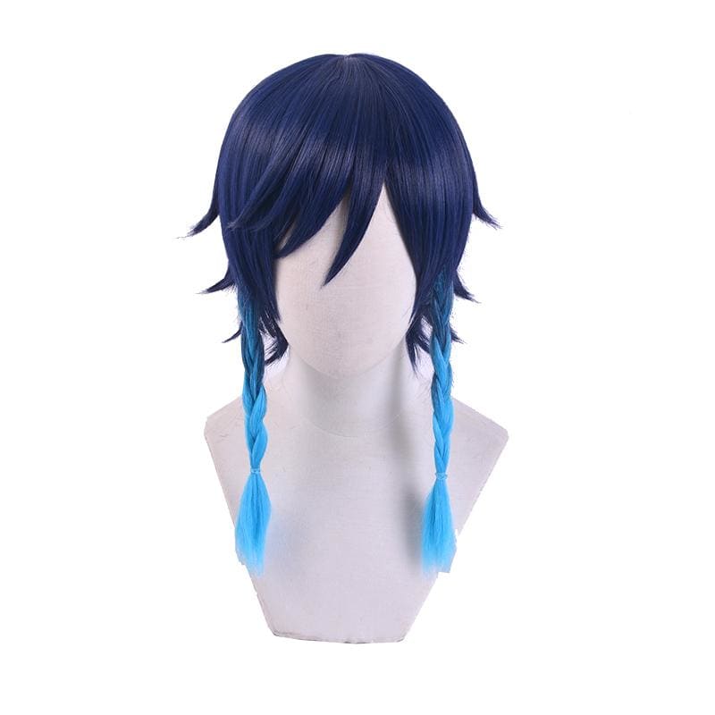 Genshin Impact Venti Blue Gradient Braid Cosplay Wig MK15257 - KawaiiMoriStore