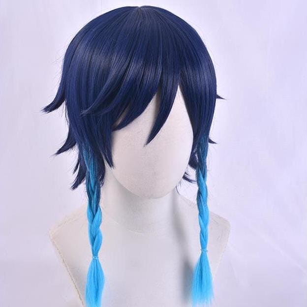 Genshin Impact Venti Blue Gradient Braid Cosplay Wig MK15257 - KawaiiMoriStore