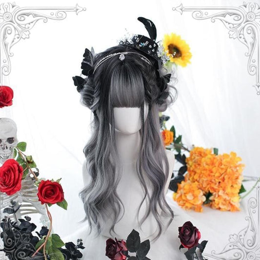 Gentle Lolita Silvery Gray Long Curls Hair MK15151 - KawaiiMoriStore