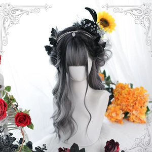 Gentle Lolita Silvery Gray Long Curls Hair MK15151 - KawaiiMoriStore