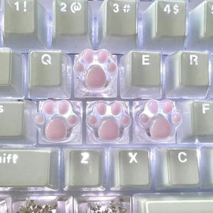 GG Kawaii Animal Paws Transparent Keycaps ON678 - Pink 1Pcs
