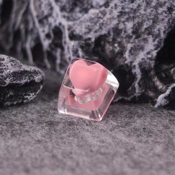 GG Love Heart Inside a Keycap ON683 - dark pink