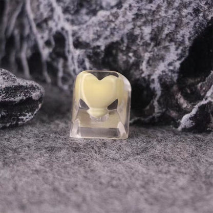 GG Love Heart Inside a Keycap ON683 - yellow