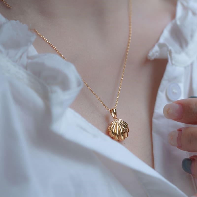 Gold Shell Charm Necklace - As photo - necklace