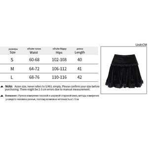 Goth Cross Black Vintage Lace Skirt - skirt