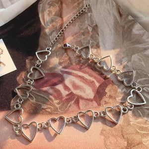 Goth Heart Wing Choker Chain Necklace MK15712 - KawaiiMoriStore