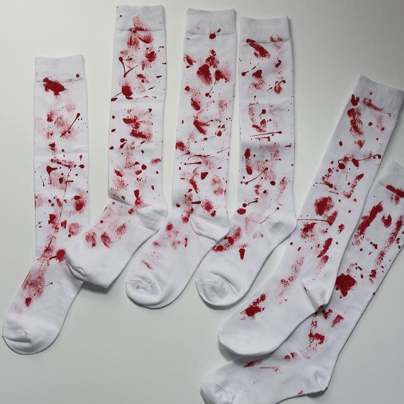 Gothic Blood Stained Socks MM0701 - KawaiiMoriStore