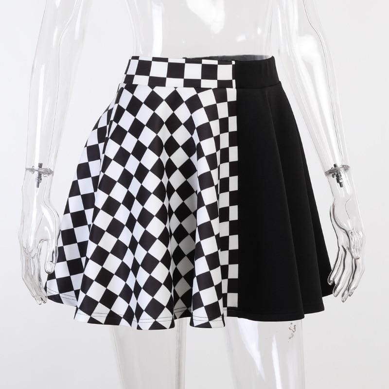 Gothic Grunge Plaid Mini Skirts - skirt