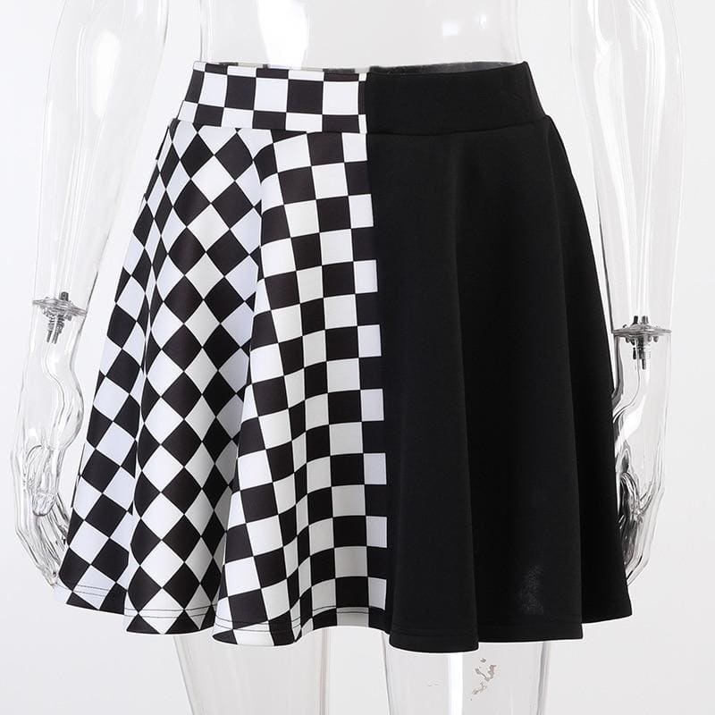 Gothic Grunge Plaid Mini Skirts - skirt