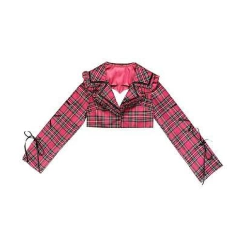 Punk Sweet Tooth Tartan Skirt - Pink