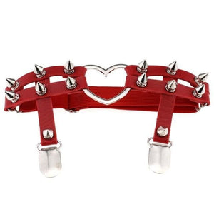 Gothic Harajuku Heart and Spikes Leg Garter Suspender (Available in 8 colors) MK246 - KawaiiMoriStore