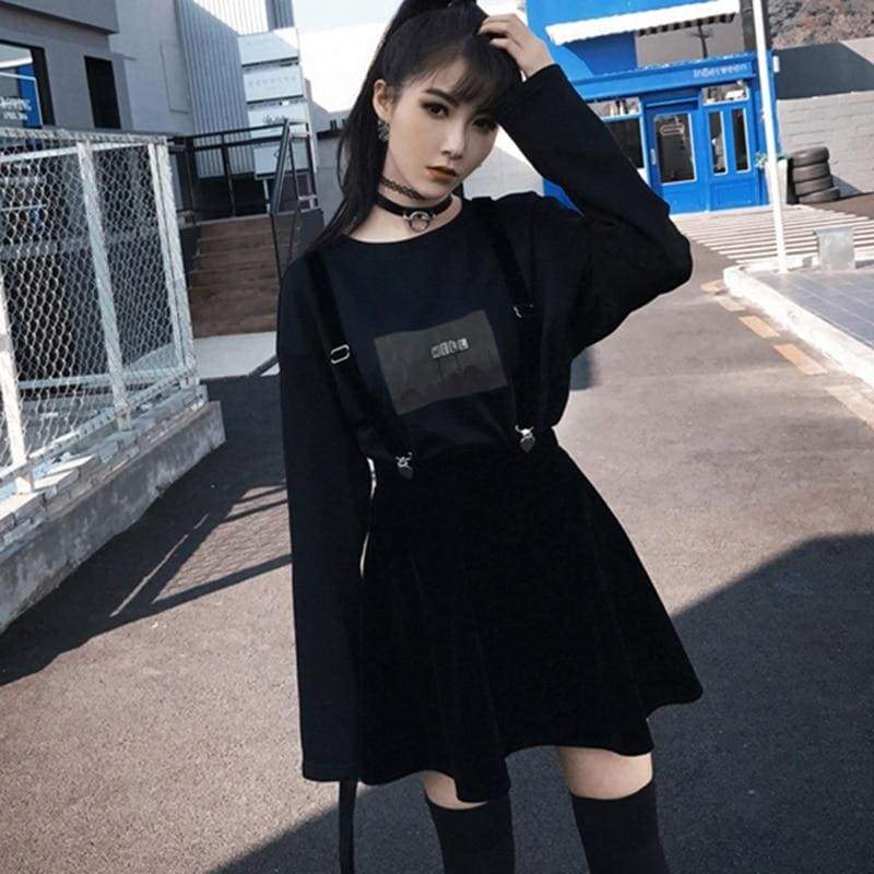 Gothic Harajuku Velvet Mini Skirt - skirt