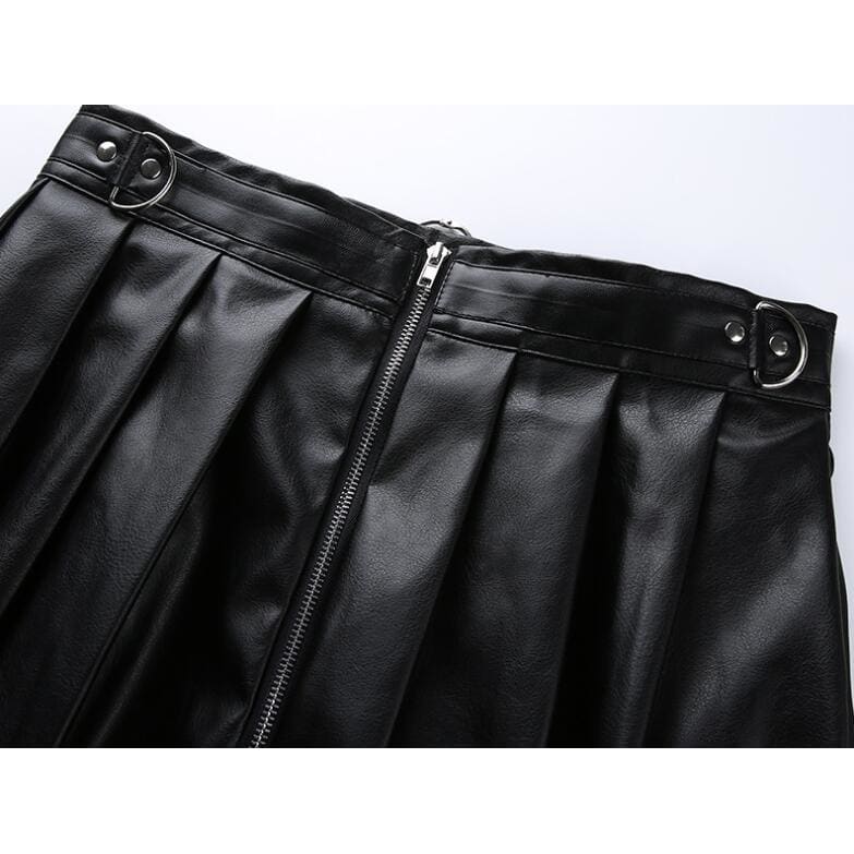 Gothic High Waist Streetwear Black Skirt - skirt