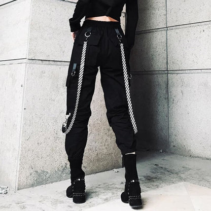 Gothic Streetwear BF Style Cargo Pants - pants