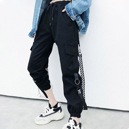 Gothic Streetwear BF Style Cargo Pants - pants