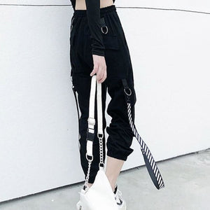 Gothic Streetwear BF Style Cargo Pants - pants