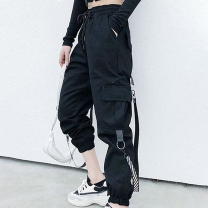 Gothic Streetwear BF Style Cargo Pants - pants