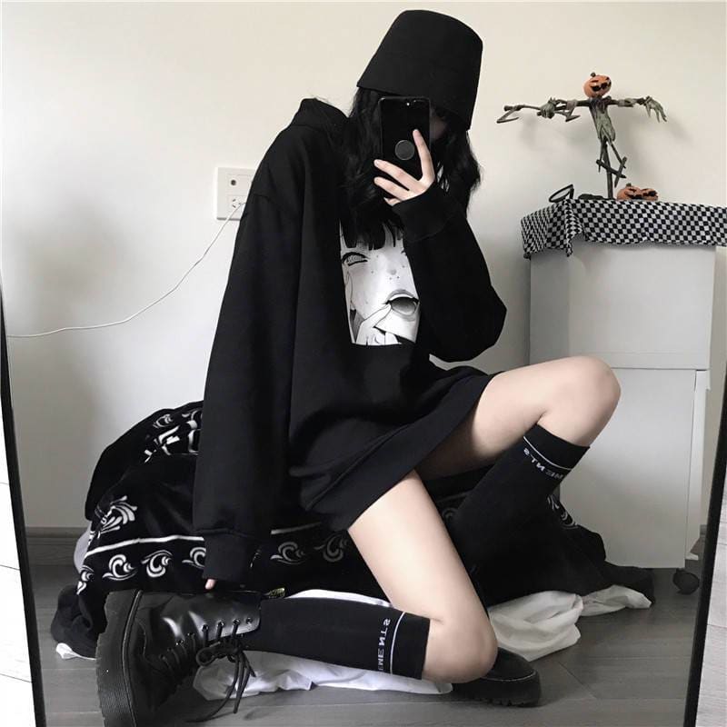 Gothic YUMEKO JABAMI Harajuku Oversized Hoodie MK053 - KawaiiMoriStore