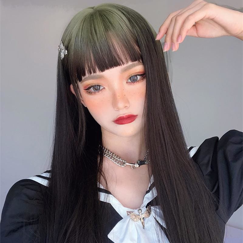 Gradient Gray Long Straight Lolita Wig MM1232 - KawaiiMoriStore