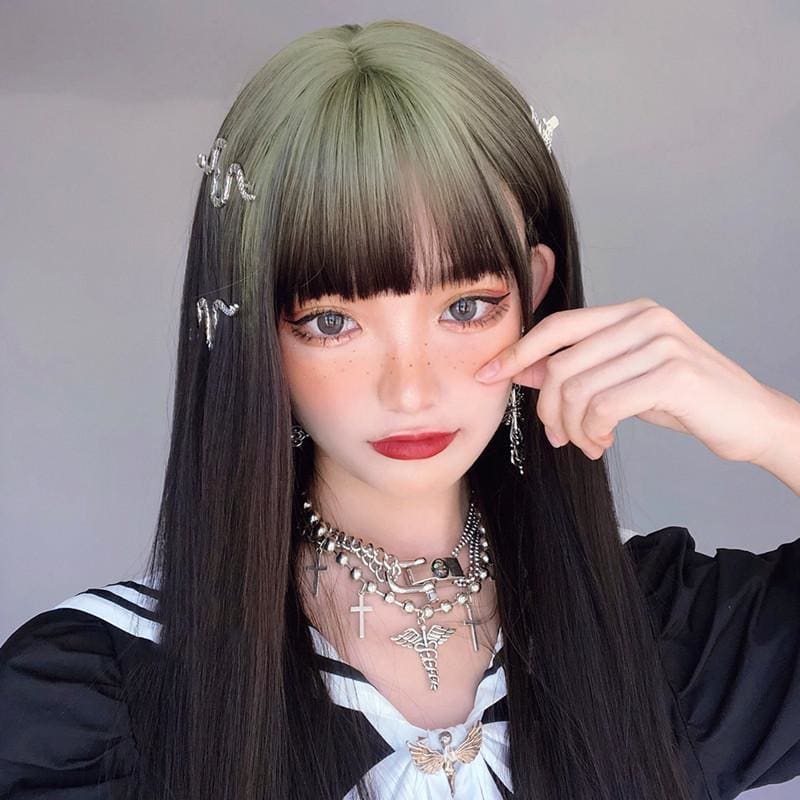 Gradient Gray Long Straight Lolita Wig MM1232 - KawaiiMoriStore