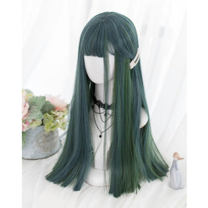 Green/Blue Natural Straight Lolita Cosplay Wig MK15078 - KawaiiMoriStore