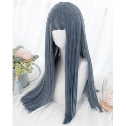 Green/Blue Natural Straight Lolita Cosplay Wig MK15078 - KawaiiMoriStore