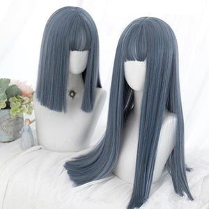 Green/Blue Natural Straight Lolita Cosplay Wig MK15078 - KawaiiMoriStore