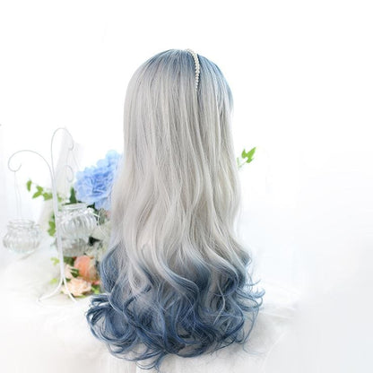 Grey Blue Mixed Ice Soft Lolita Girl Wig MK14971 - KawaiiMoriStore