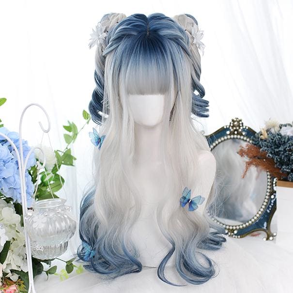 Grey Blue Mixed Ice Soft Lolita Girl Wig MK14971 - KawaiiMoriStore