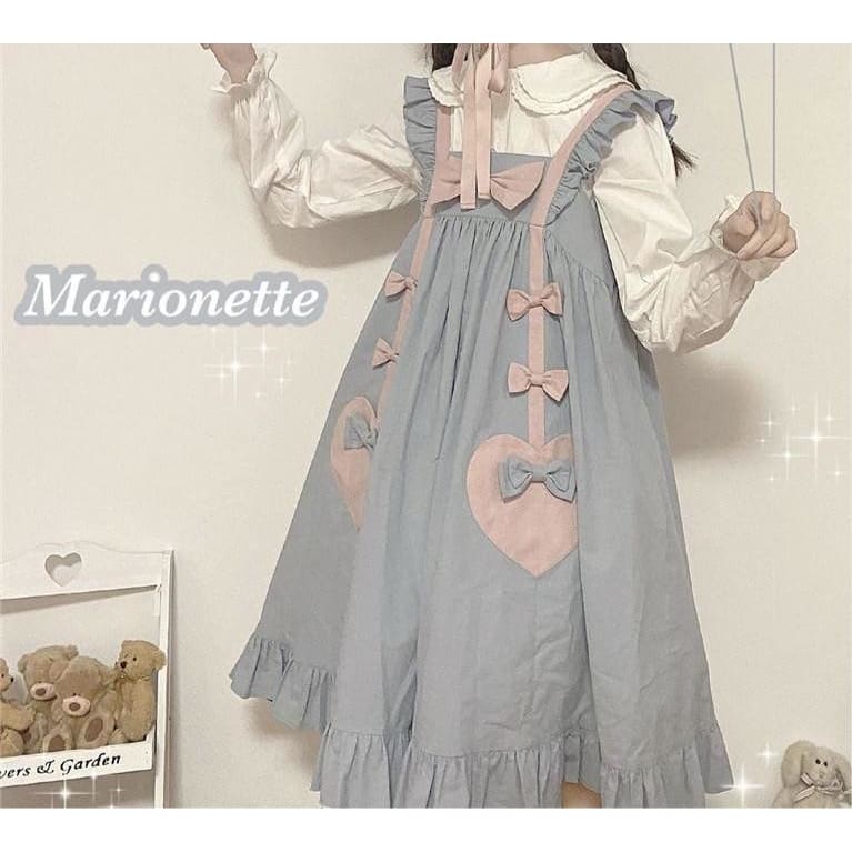 Greylily Pastel Kawaii Princess Pinafore Dress - kawaii 