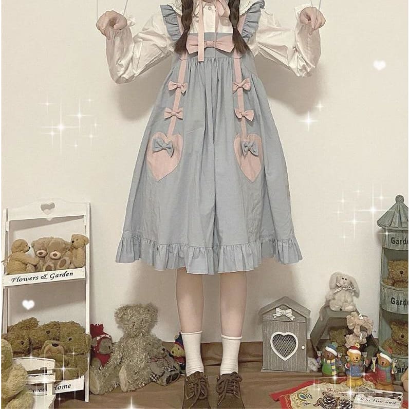 Greylily Pastel Kawaii Princess Pinafore Dress - kawaii 