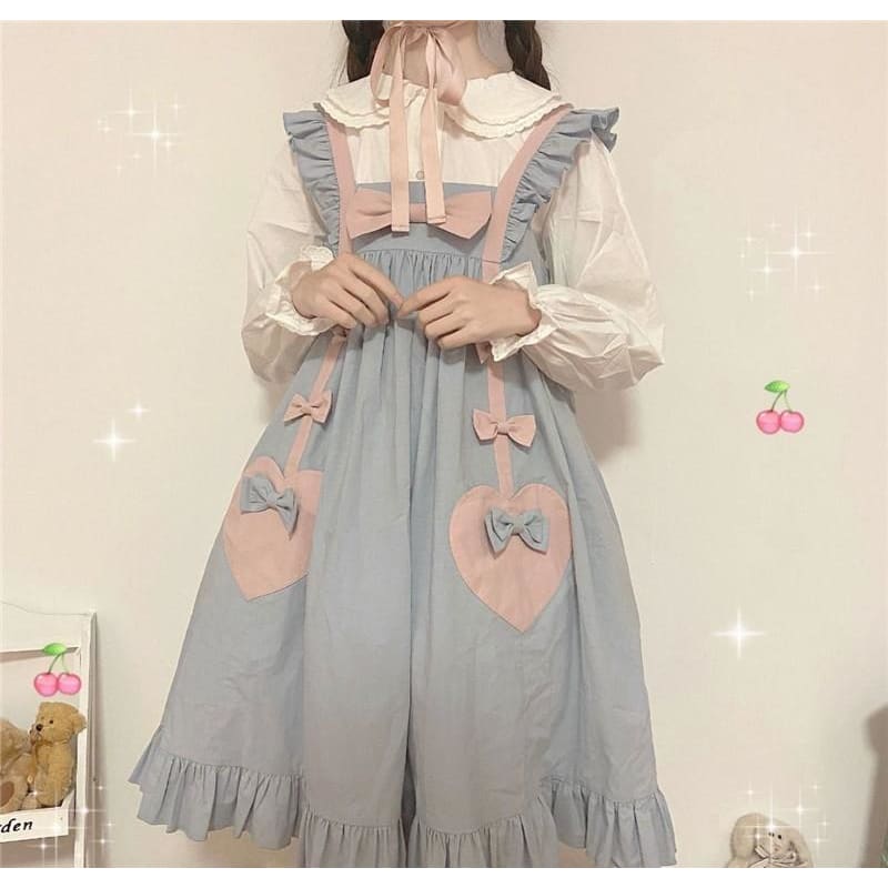 Greylily Pastel Kawaii Princess Pinafore Dress - kawaii 