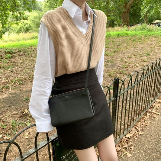 Haile - Loose Knitted Autumn Sweater Vest - vest