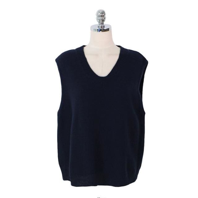 Haile - Loose Knitted Autumn Sweater Vest - vest