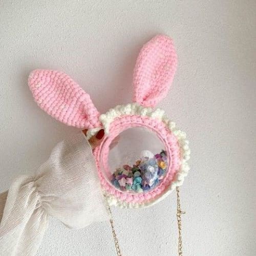 Hand-stitcHed Cute Cartoon Bunny Shoulder Bag MK0462 - KawaiiMoriStore