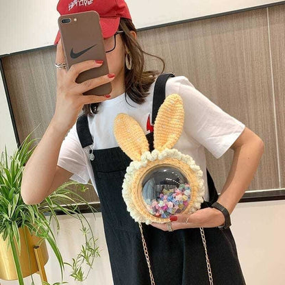 Hand-stitcHed Cute Cartoon Bunny Shoulder Bag MK0462 - KawaiiMoriStore