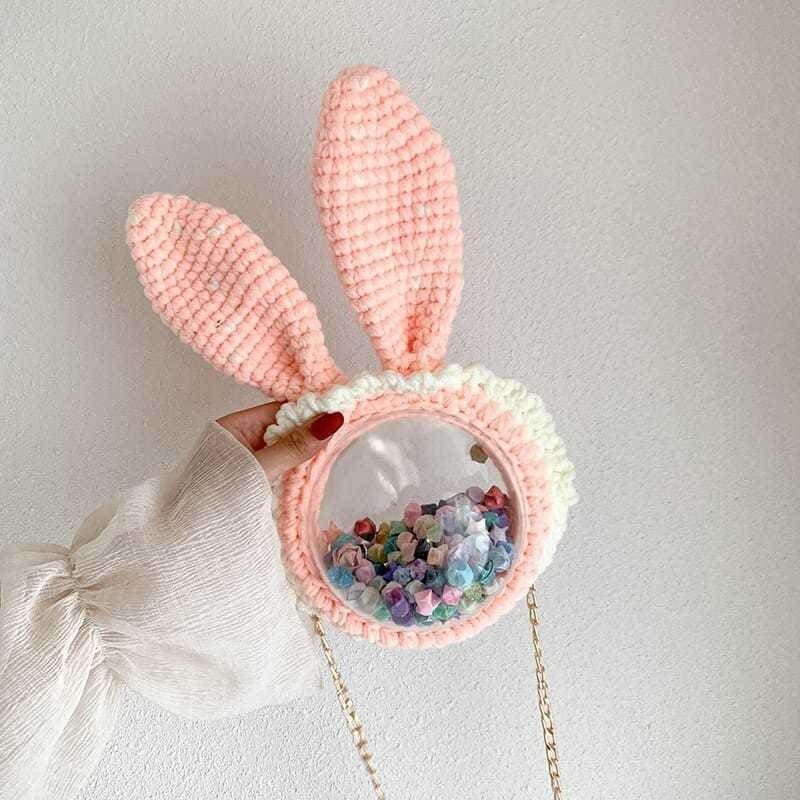 Hand-stitcHed Cute Cartoon Bunny Shoulder Bag MK0462 - KawaiiMoriStore