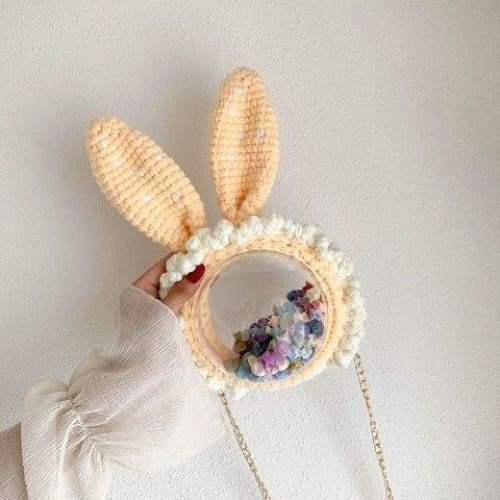 Hand-stitcHed Cute Cartoon Bunny Shoulder Bag MK0462 - KawaiiMoriStore