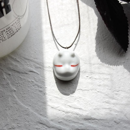 Handmade Ceramics Mask Necklaces MK229 - KawaiiMoriStore