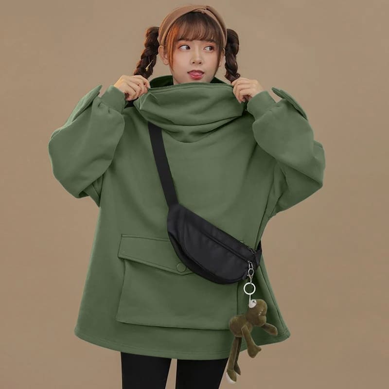 Harajuku Can Sealed Frog Casual Hooded Hoodies Pullover MK15423 - KawaiiMoriStore