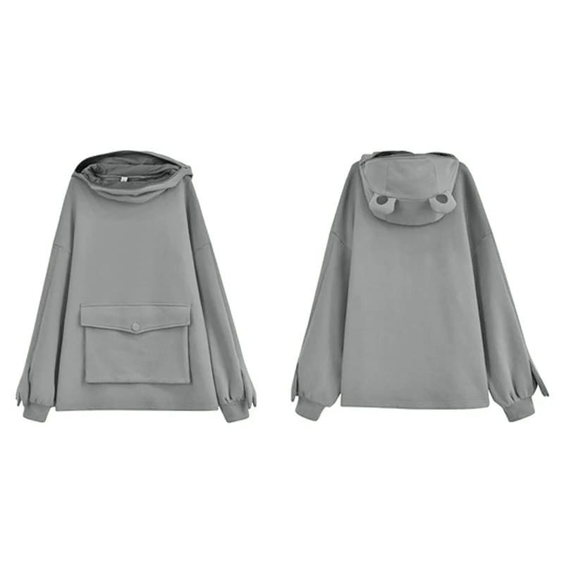 Harajuku Can Sealed Frog Casual Hooded Hoodies Pullover MK15423 - KawaiiMoriStore