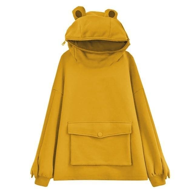 Harajuku Can Sealed Frog Casual Hooded Hoodies Pullover MK15423 - KawaiiMoriStore