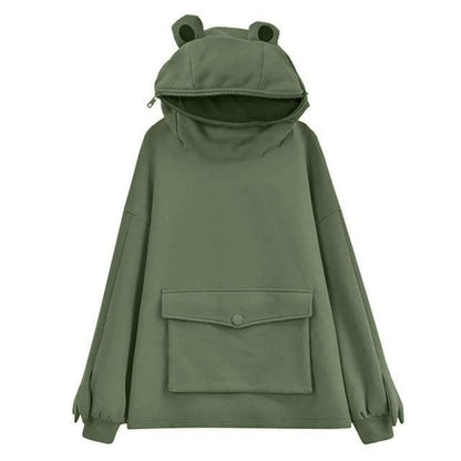 Harajuku Can Sealed Frog Casual Hooded Hoodies Pullover MK15423 - KawaiiMoriStore