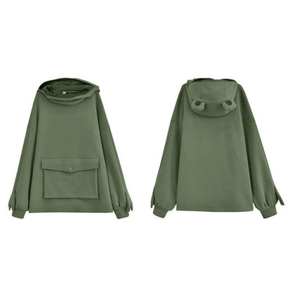 Harajuku Can Sealed Frog Casual Hooded Hoodies Pullover MK15423 - KawaiiMoriStore