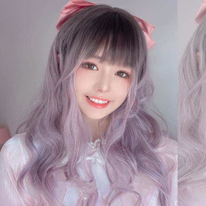 Harajuku Cute Purple Dyed Black Gradient Lolita Long Curly Hair MK15869 - KawaiiMoriStore