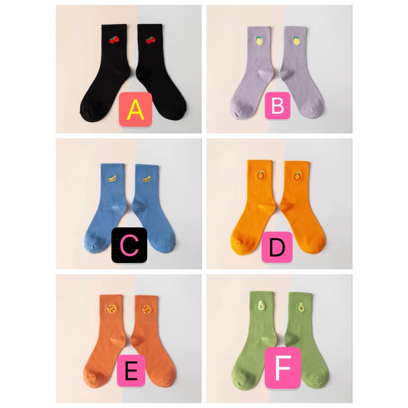 Harajuku Fruits Socks MK010 - KawaiiMoriStore