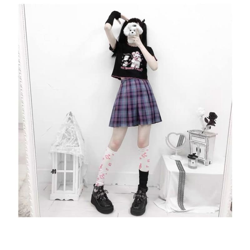 Harajuku JK Uniform Punk Lace-up Buckle Strap Platform Wedge Shoes MK15394 - KawaiiMoriStore