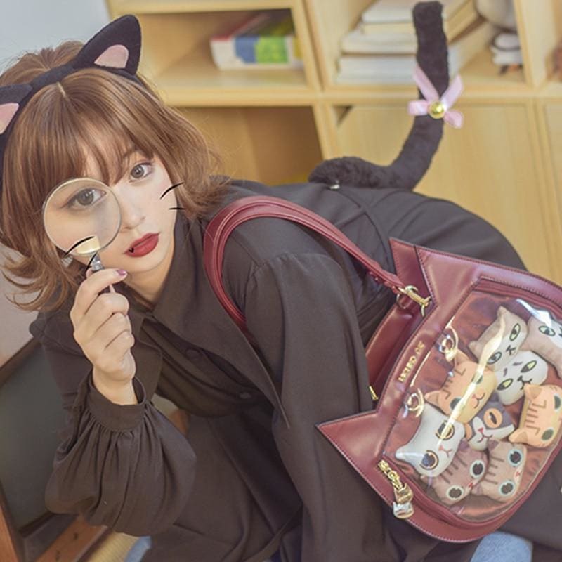 Harajuku Kawaii Cat Ear Lolita Transparent Handbag MK0756 - KawaiiMoriStore