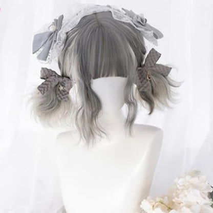 Harajuku Lolita Silver Long/Short Curly Hair MK15731 - KawaiiMoriStore